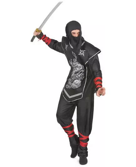 Men's silver dragon ninja costume