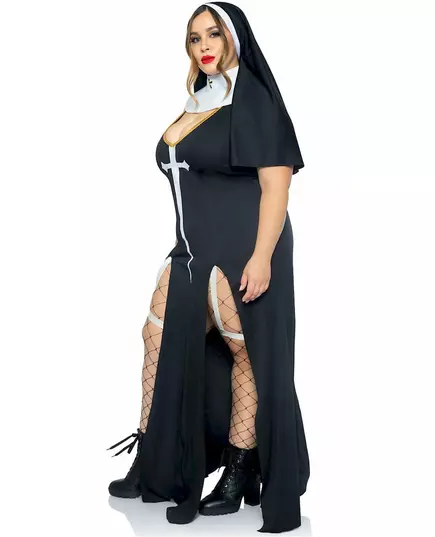 Sexy nonnekostyme i pluss størrelse for kvinner, Størrelse: X-Large/XX-Large (48-52)