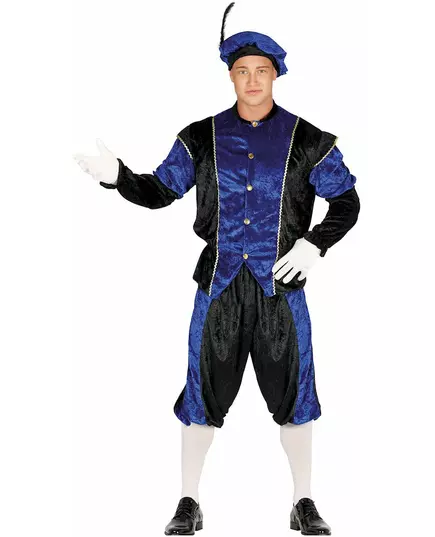 Blått Julenissen-kostyme for voksne, Størrelse: Medium (48-50)