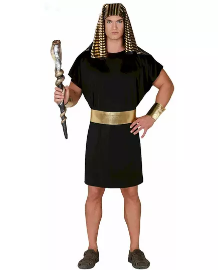 Black and gold pharaoh costume for men, Size: Large (52-54)