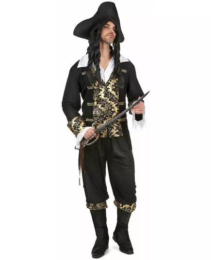 Piratkostyme med mønster for menn, Størrelse: Medium/Large