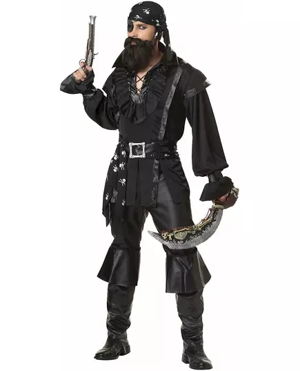 Men's black shirt pirate costume
