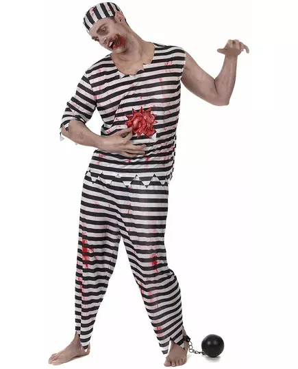 Scary Zombie Prisoner Costume for Men, Size: Large