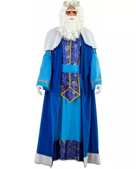 Deluxe Blå Magiker Kong Melchior Kostyme Voksen