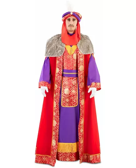 Deluxe Rød Balthazar Magikerkonge Kostyme for Voksne