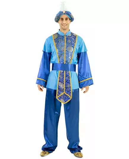 Blått Sultan Konge Magiker Kostyme for Voksne