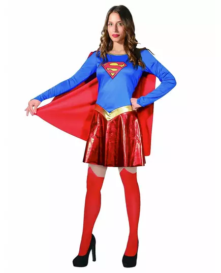 Supergirl-kostyme til kvinner, Størrelse: Medium