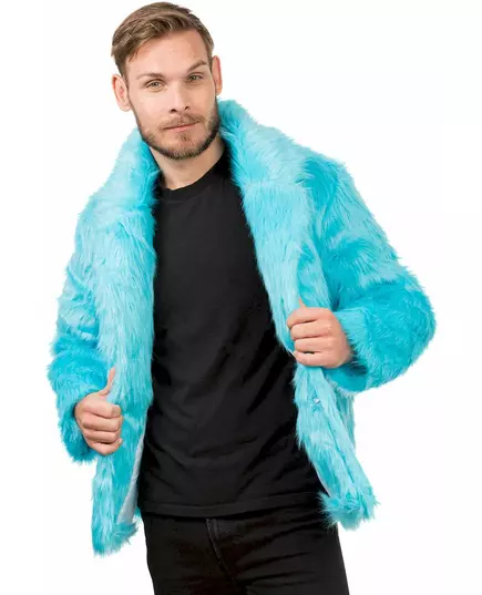 Adult blue faux fur coat, Size: Large