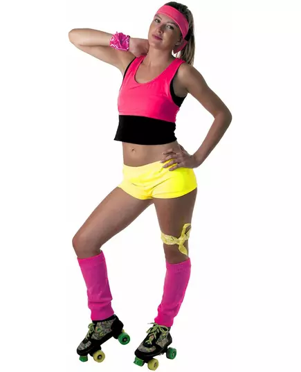 Women's neon yellow mini shorts