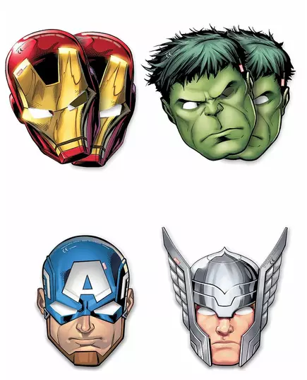 6 Avengers mektige pappmasker