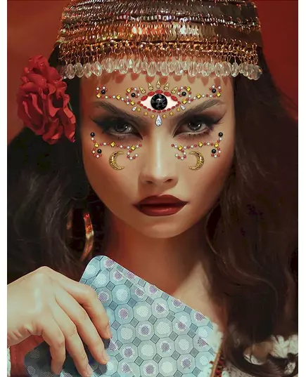 Flashy adhesive face jewels
