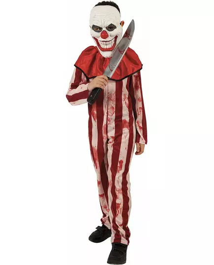 Red and white striped clown costume for teenagers