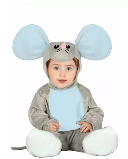 Baby grå mus med hettegenser