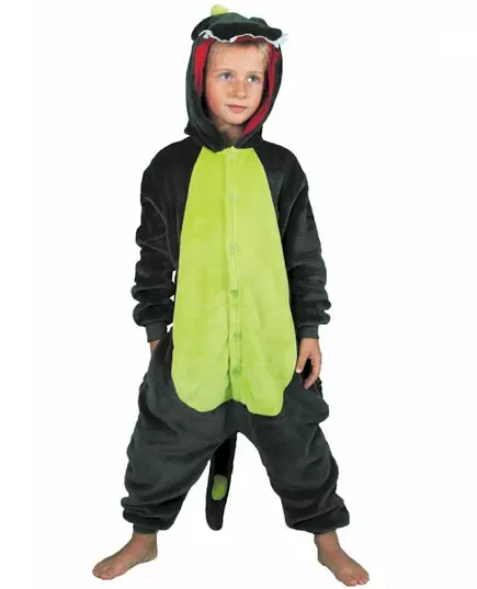 Grønn dinosaur-jumpsuit-kostyme til barn, Størrelse: 4–6 år (110 cm)