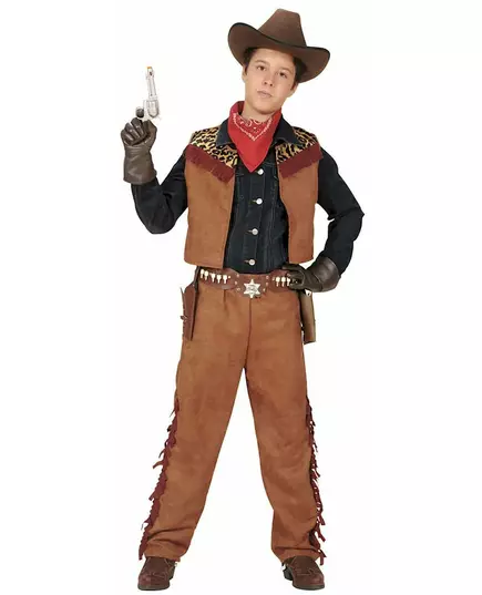 Cowboy-kostymesett til gutt i det ville vesten, Størrelse: 8–10 år (140 cm)