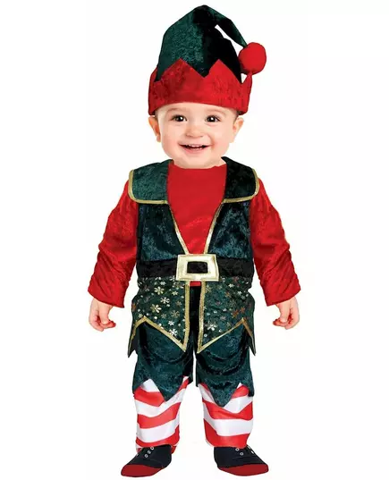 Baby fløyels julenissekostyme, Størrelse: 12–18 måneder (82–88 cm)