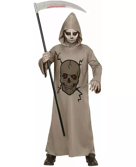 Halloween children's skeleton grim reaper costume, Size: 8-10 years (140 cm)