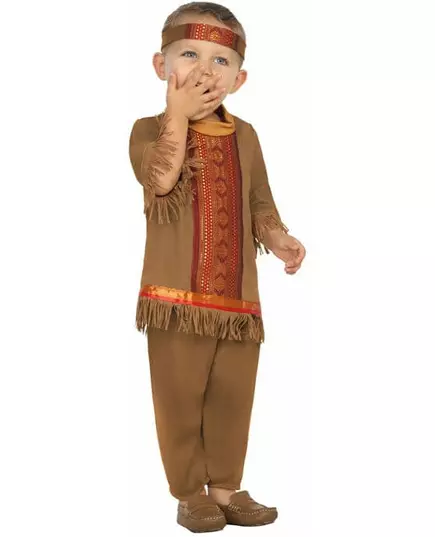 Baby brun frynset indisk kostyme