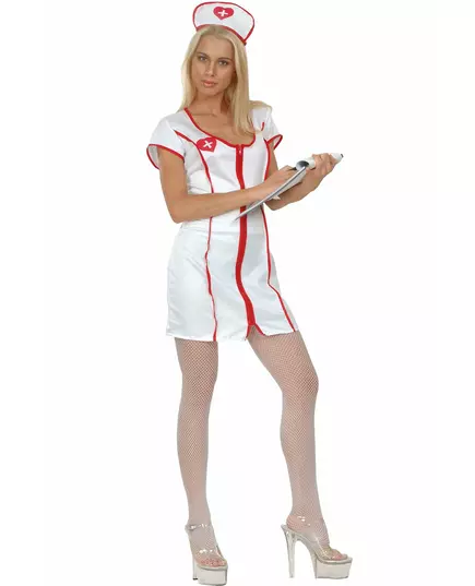 Sexy satin effect nurse costume for women, Size: X-Large