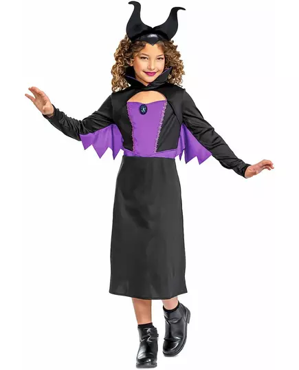 Klassisk Maleficent-kostyme for jenter, Størrelse: 7–8 år (124–136 cm)