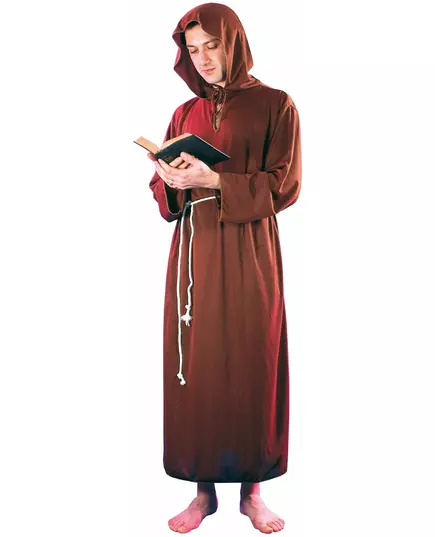 Light brown monk costume for men, Size: Small