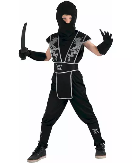 Shuriken-stjerne-ninjakostyme til gutter, Størrelse: 4–6 år (110–120 cm)