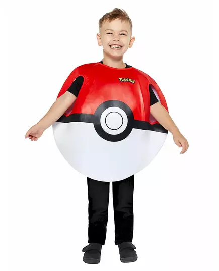 Pokémon Pokéball-kostyme til barn, Størrelse: 3–7 år (98–122 cm)