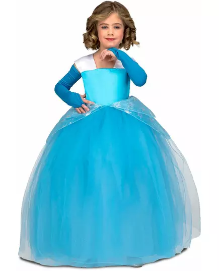 Blått prinsessekostyme til skoleballet for jenter, Størrelse: 6 år (110–122 cm)