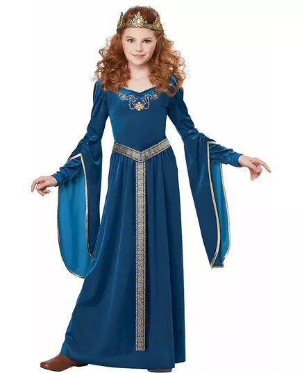 Luxury velvet medieval princess costume for girls, Size: 10-12 years (148 cm)