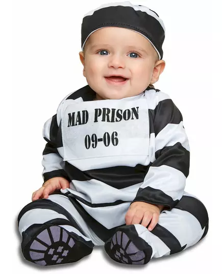 Striped prisoner costume for babies