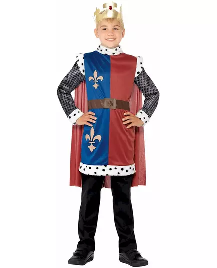 Medieval king costume for boys, Size: 4-6 years (115/128 cm)
