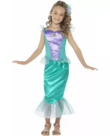 Mermaid costume with scales for girls, Size: 4-6 years (115/128 cm)