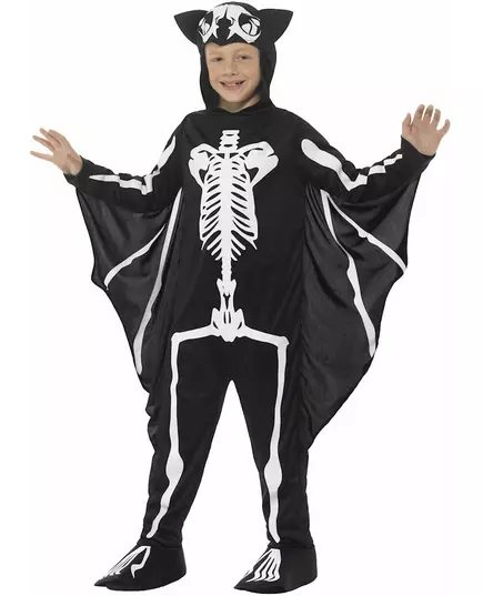 Halloween-kostyme for barn med flaggermusskjelett, Størrelse: 7–9 år (130/143 cm)