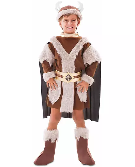 Brunt vikingkostyme til gutter, Størrelse: 5–6 år (105–121 cm)