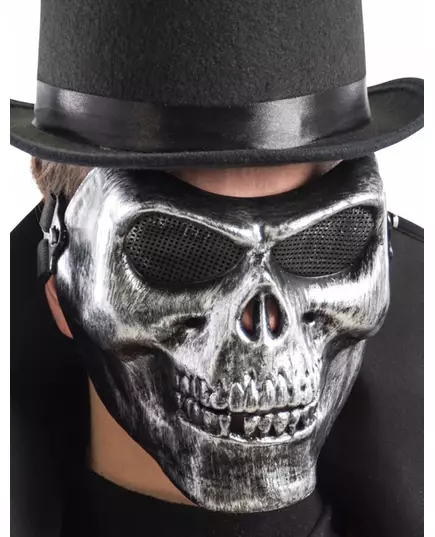Sølv skjelett halvmaske for voksne
