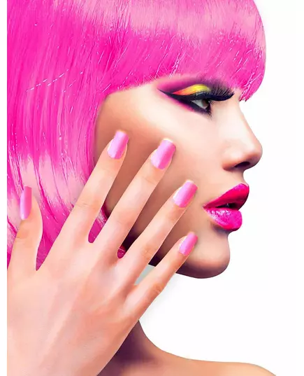 Adult pink adhesive false nails