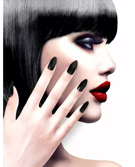 Adult black adhesive false nails