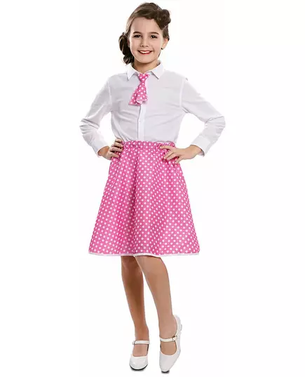 Pink pin-up girl skirt with tie, Size: 3-6 years (92-121 cm)