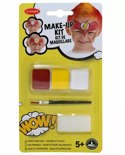 Superhero makeup kit with brush and sponge for children