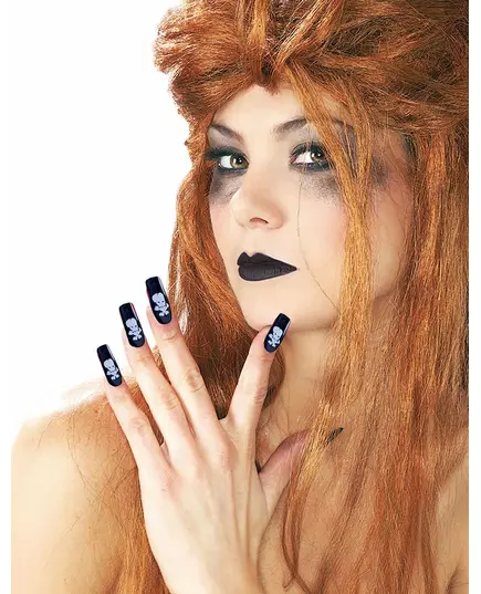 Adult Skull Lipstick and False Nail Kit