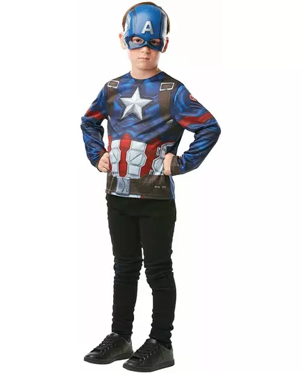 Captain America barnetrøye og maskesett