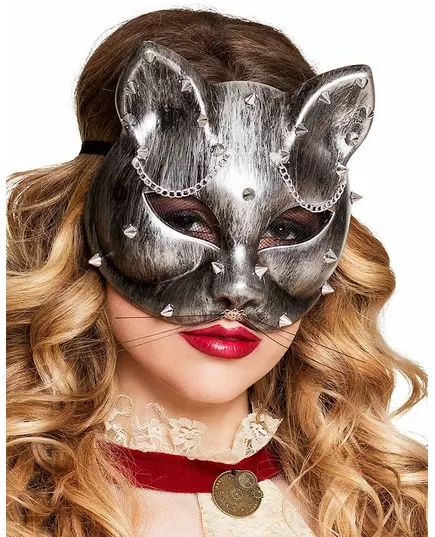 Voksen Steampunk Sølv Katt Ulv