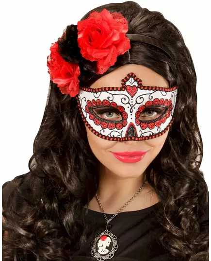 Adult Red Sequined Wolf Day of the Dead