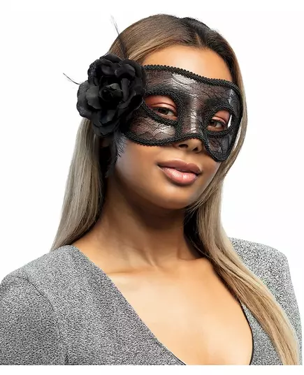 Black lace wolf with rose for women
