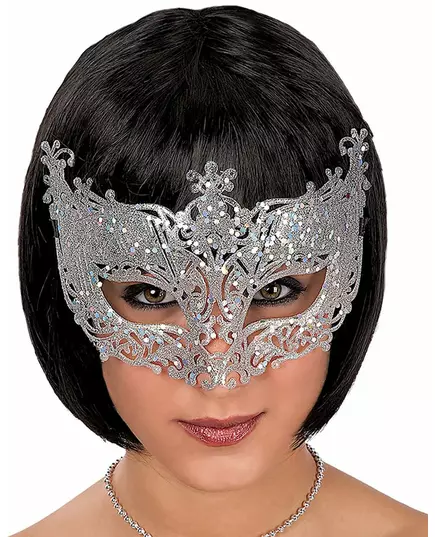 Adult silver lace Venetian wolf