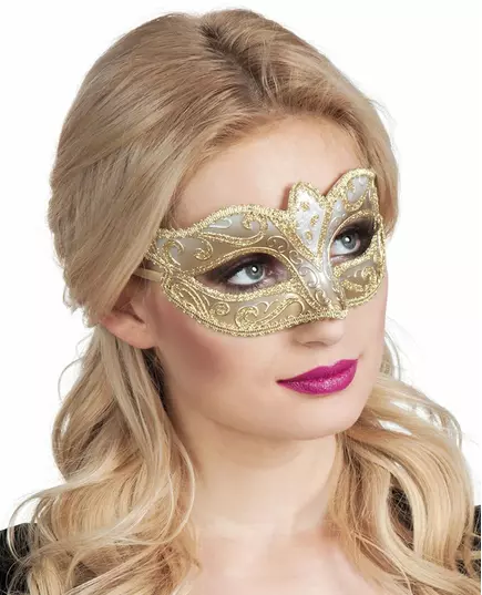 Women's golden sequined Venetian wolf