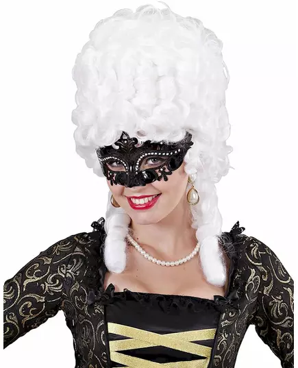 Adult black rhinestone Venetian wolf