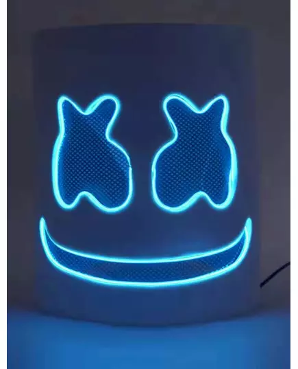Blå LED-marshmallow DJ-maske for voksne
