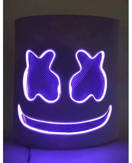 Lilla LED-marshmallow DJ-maske for voksne