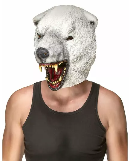 Adult polar bear latex mask